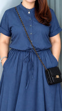 Load image into Gallery viewer, *Carmie Plain Soft Denim blue Dress 0164
