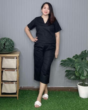 Load image into Gallery viewer, Ada Plain Black Premium Linen Coordinates 0009