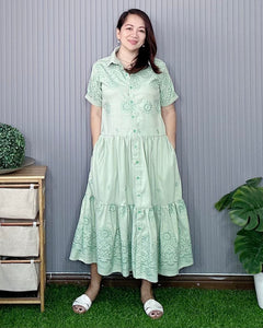 Kyla Eyelet Mint Green Dress 0048