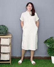 Load image into Gallery viewer, Cherry Striped Offwhite Dress 0003