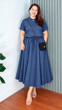 Load image into Gallery viewer, *Carmie Plain Soft Denim blue Dress 0164
