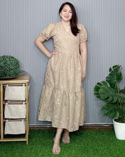 Load image into Gallery viewer, Ariana Maxi Eyelet Embroider Brown Dress 0054