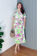 Load image into Gallery viewer, *Donna Printed Drawstring Dress 0381