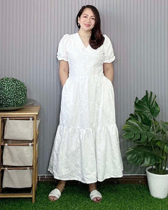 Ariana Maxi Eyelet Embroider White Dress 0049