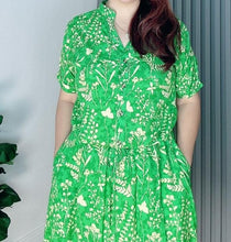 Load image into Gallery viewer, *Donna Printed Drawstring Dress 0377