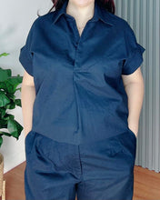 Load image into Gallery viewer, * Nova Premium Linen Navy Blue Coordinates 0001