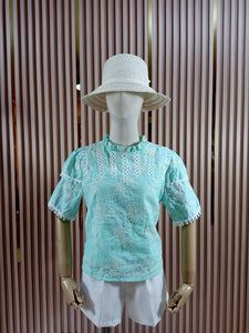 Sale! Bkk Eyelet Ruffles Blouse 0005